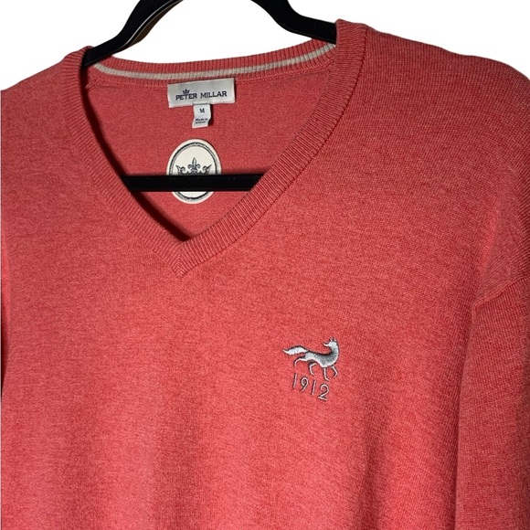 Peter Millar Men's Pink cashmere blend V-Neck Sweater - Picture 3 of 5